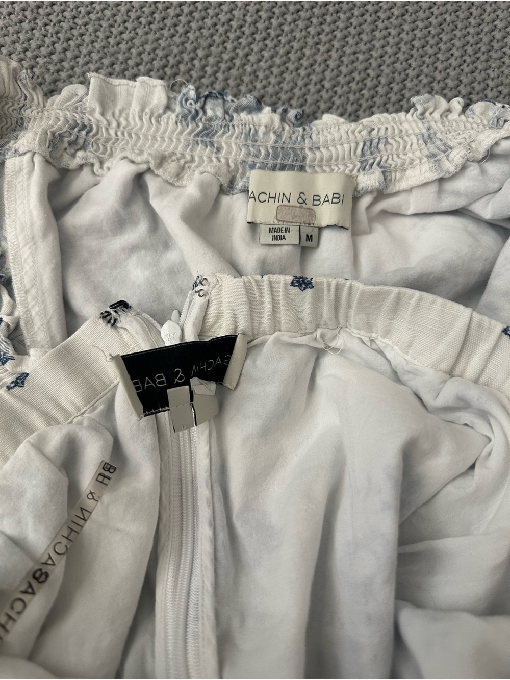 Sachin & Babi Austin Arden Linen Blend Skirt in Indigo Ivory Garland Medium - Picture 12 of 14